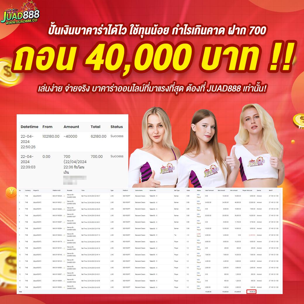 ไทสกอร์ คาสิโนออนไลน์ครบวงจร ฝาก-ถอนเร็ว ระบบเสถียรสูงสุด